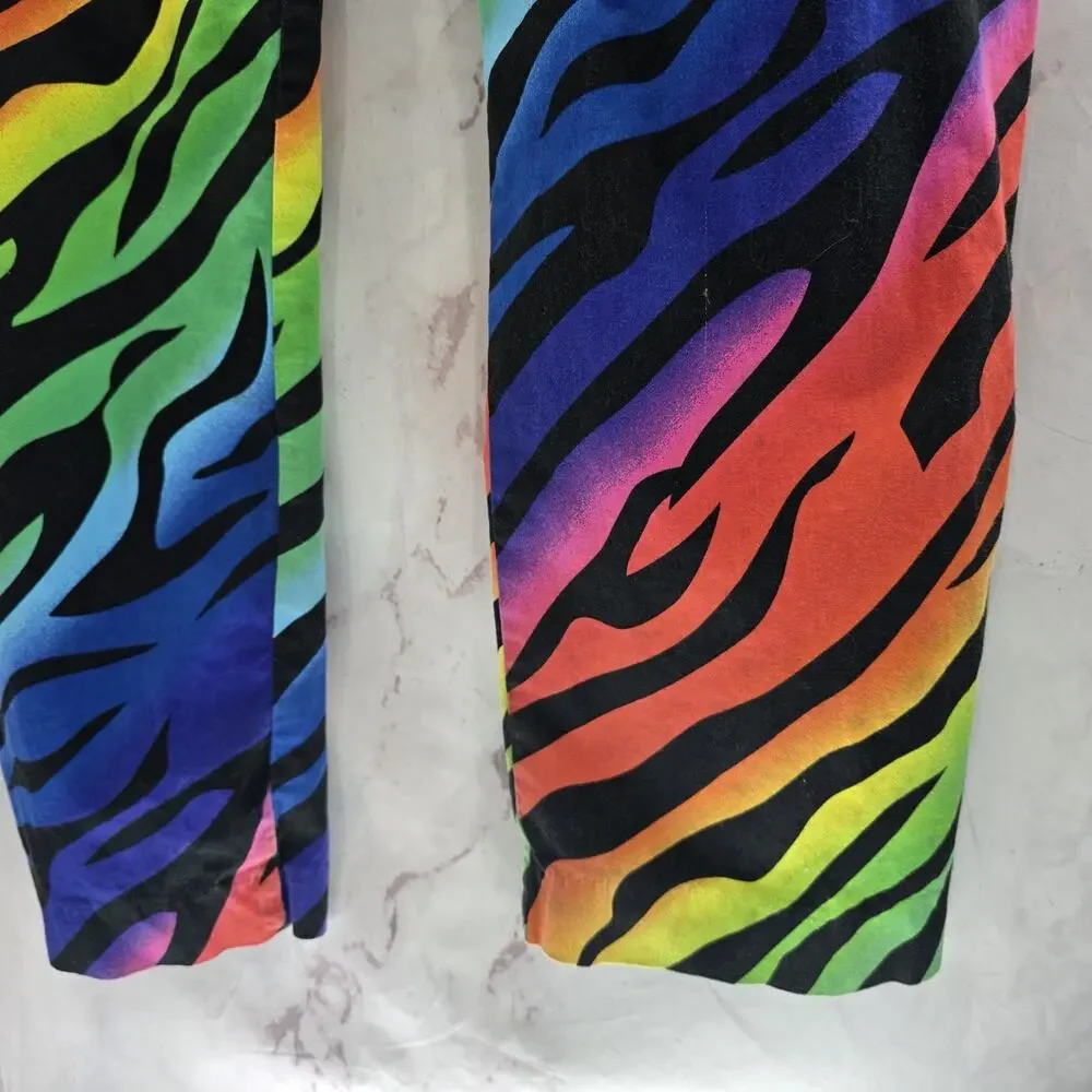Royal Awesome Pants Mens 36 X 30 Zebra Tiger Rainbow Chino Pride Neon